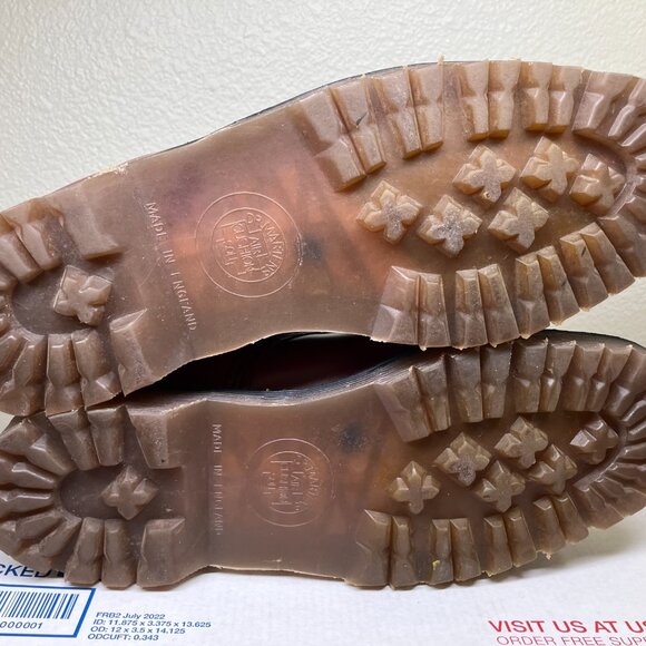 90's Vintage Square Toe Dr. Martens US 9 boots England 1460 cherry red oxblood - Picture 14 of 15